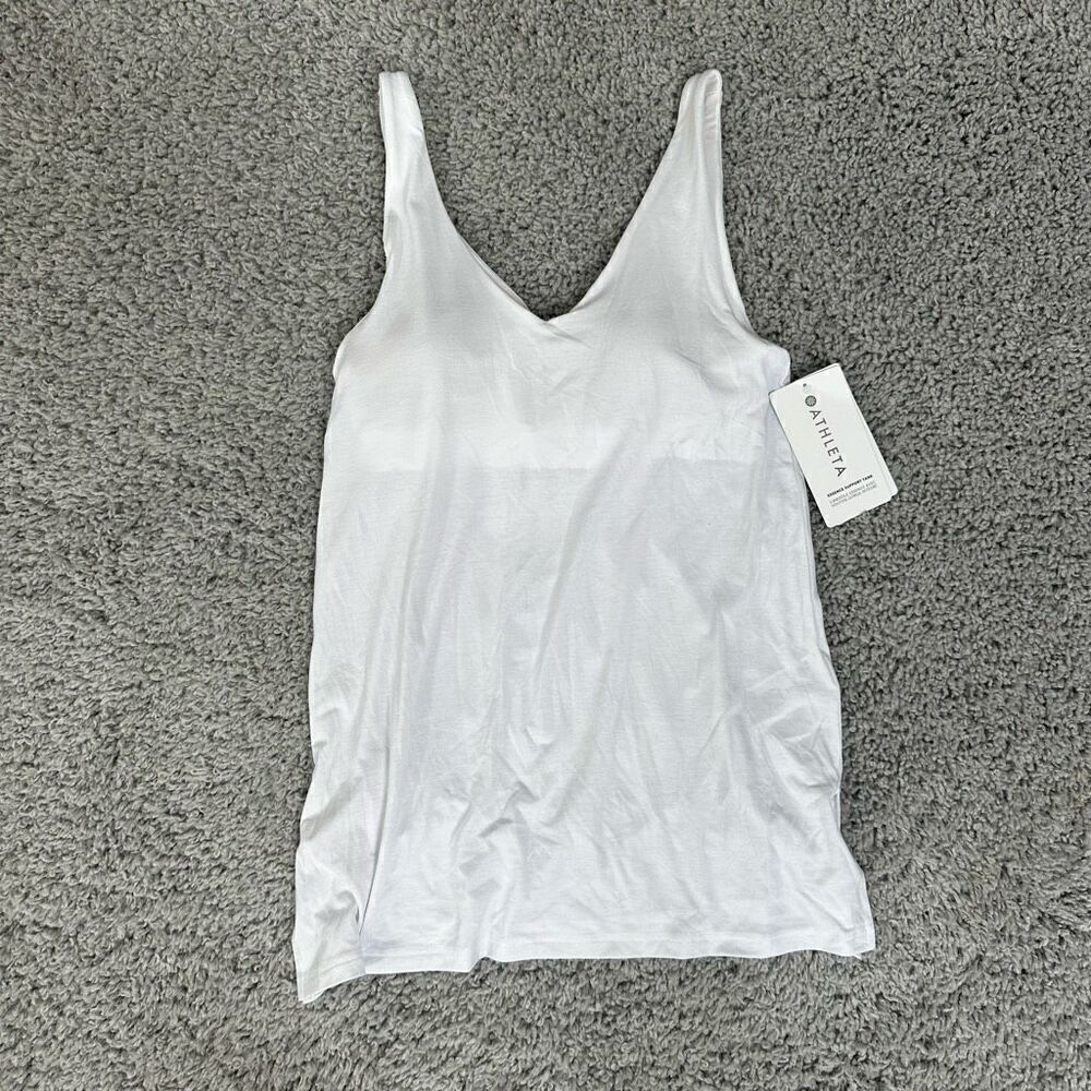 Athleta White Essence Support Tank, Size Small